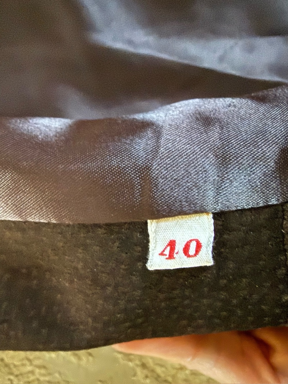 Vintage brown suede leather long line coat jacket with hood fur trim 40 / medium - Picture 7 of 12